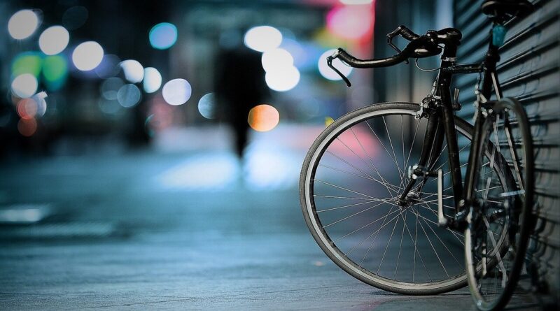 bicycle, bike, pavement, bokeh lights, parked, vehicle, bicycle, bicycle, bicycle, bicycle, bike, bike, bike, bike, bike
